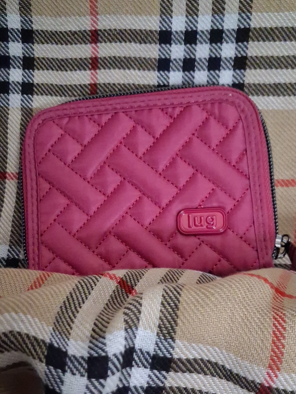 lug Quilted Zip Wallet - Rose Pink
